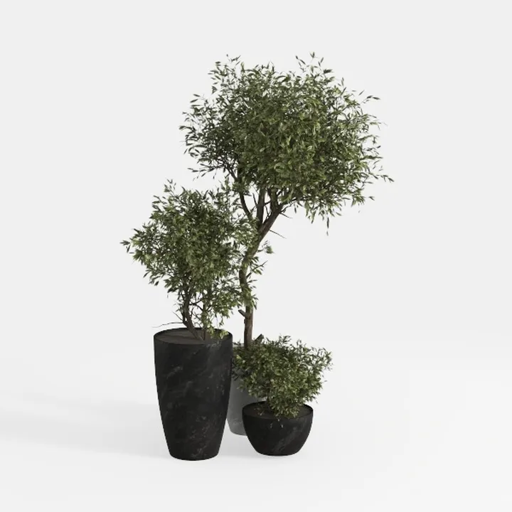 5FT Artificial Olive Triple Ball Topiary Trees