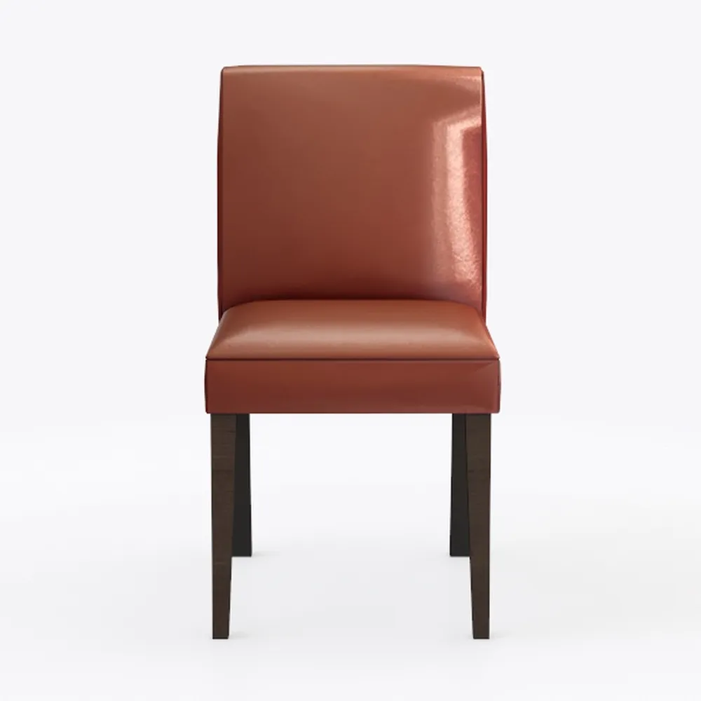 Walnut Finish Sleek Design Accent Chair Brown Faux