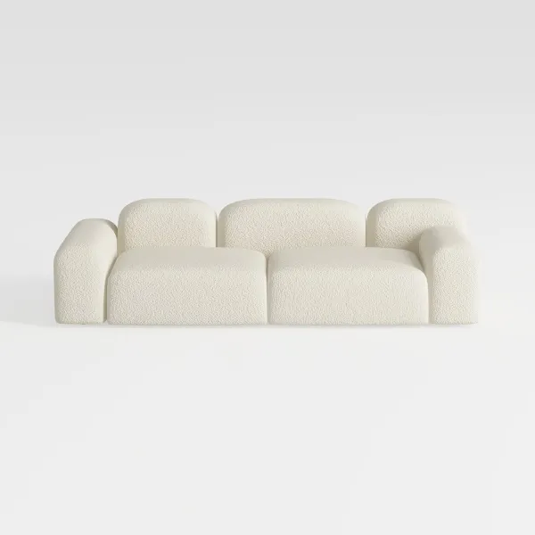 103" Curved Modern Sofa Sectional Couch, 3 Seater Front View