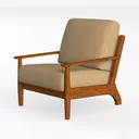 Accent Chair Mid-Century Modern Arm Chair with Lum Left 45 Degree View