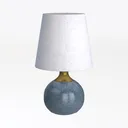 Modern Linen Brass Marble Table Lamp 3D Model Left 45 Degree View