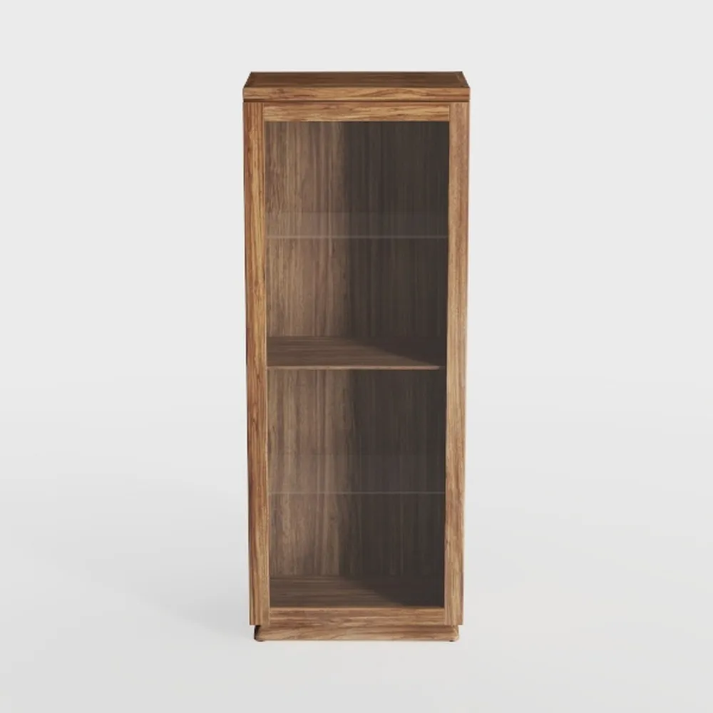 Walnut Round Side Table for Sofa, Couch Bedside