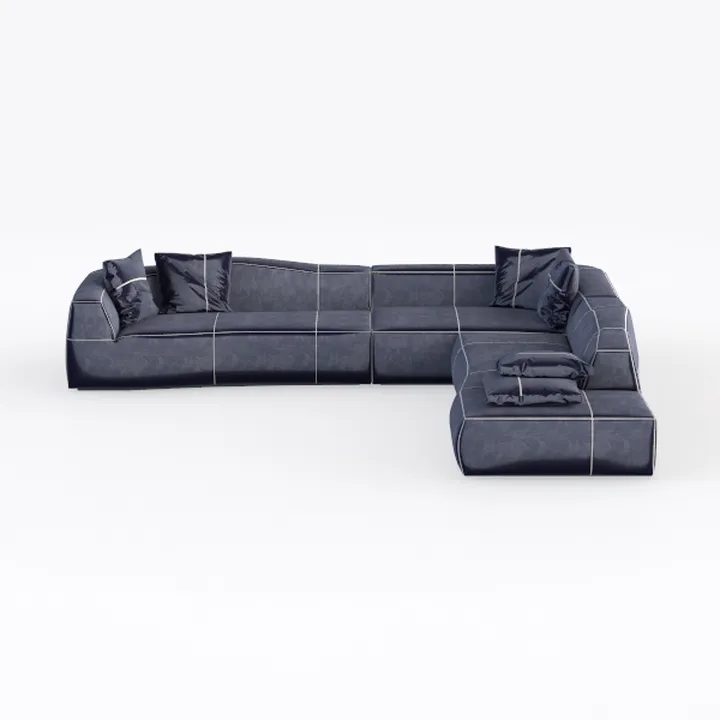 Modular Sofa Sectional Couch L-Shaped Dark Grey