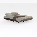 ZINUS Wen Wood Platform Bed Frame, Solid Wood Foun Right 45 Degree View