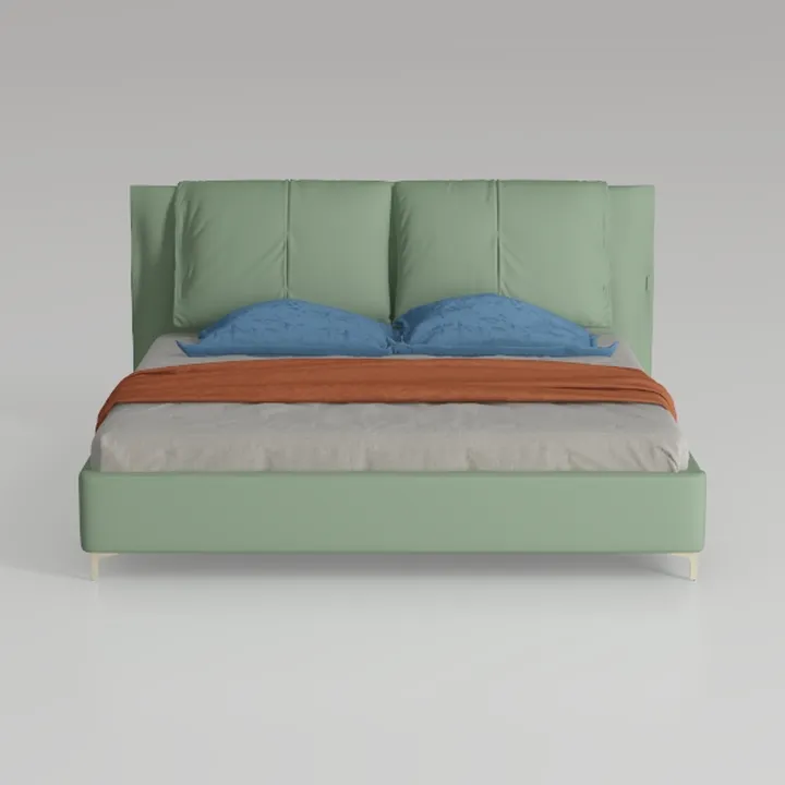 ZINUS Piper - Struttura letto matrimoniale, 135 x 190 cm, altezza 30 cm, piattaforma imbottita con testiera, supporto a doghe in legno, colore: bianco sporco