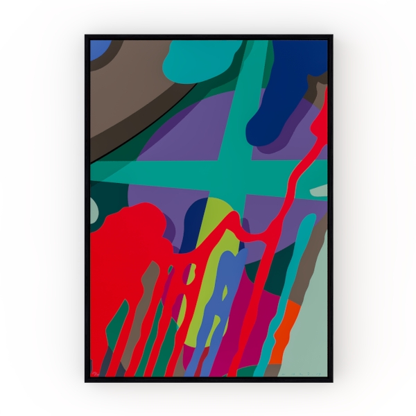 FRAMED wall art print, colorful abstract Canvas