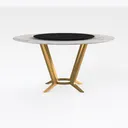59.05 in. Modern Round Black Rotary Lazy Susan Sin Right 45 Degree View