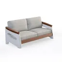 Mission Deep Seating Plastic Outdoor Loveseat with Right 45 Degree View
