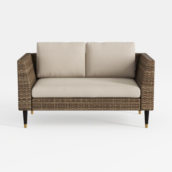 bali & pari Helina Woven Seagrass Arm Chair, Bleac