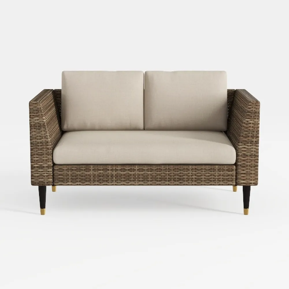 bali & pari Helina Woven Seagrass Arm Chair, Bleac