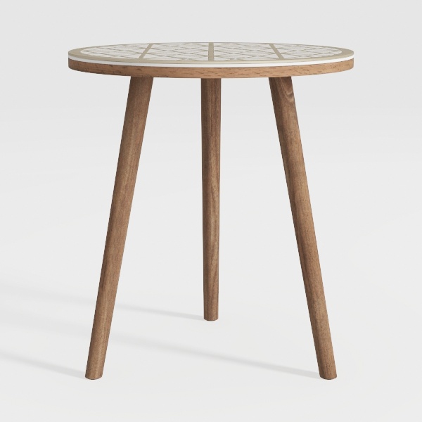 LITA 2 Pcs Rattan Log Desktop Round Side End Table