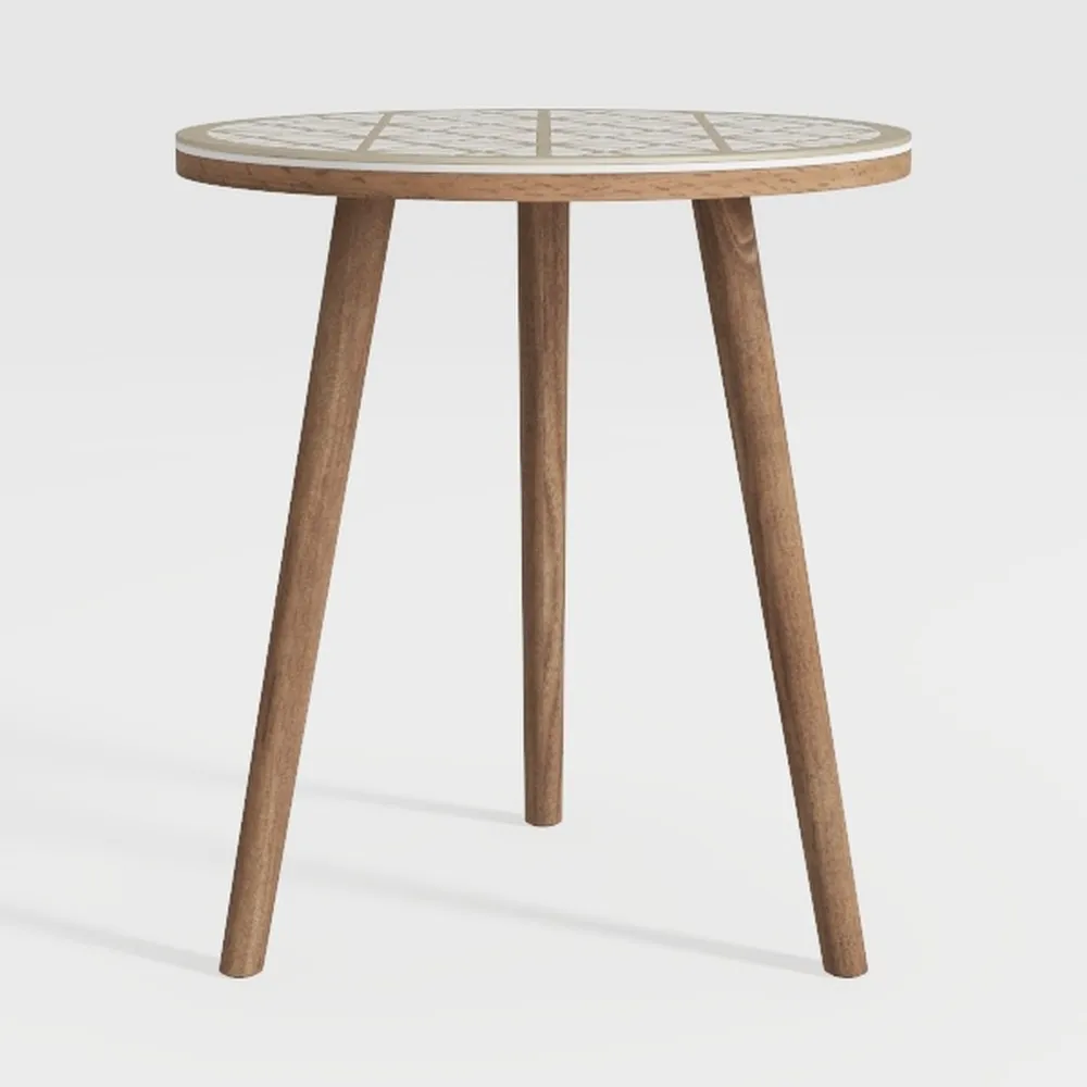 LITA 2 Pcs Rattan Log Desktop Round Side End Table