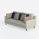 Mid Century Modern 3 Seat Sofa - 65.35" W Deep Left 45 Degree View