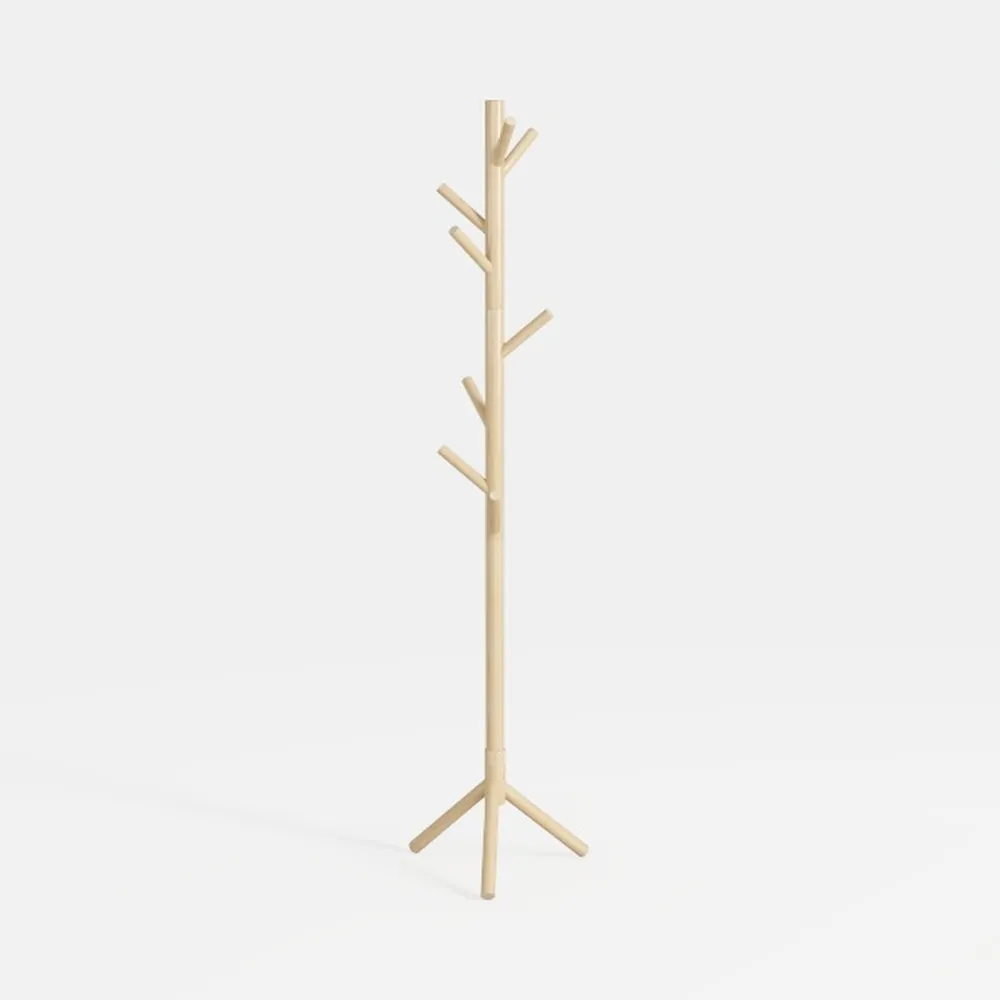 Haddockway Wooden Coat Rack Stand with 8 Hooks New