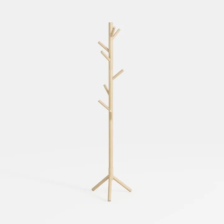 Haddockway Wooden Coat Rack Stand with 8 Hooks New