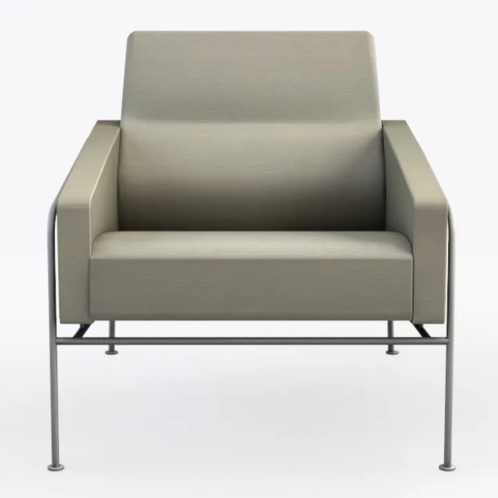 Modern Minimalist Fabric Metal Armchair 3D Model