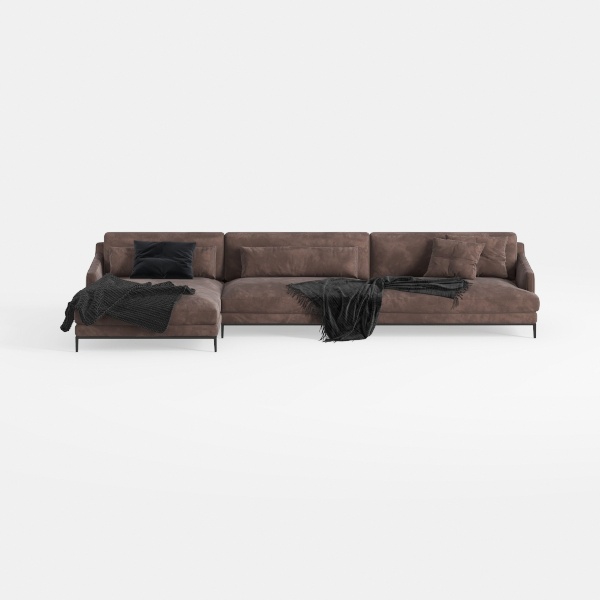Valletta Italian Nappa Leather L-Shaped Sectional 