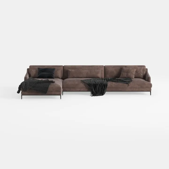 Valletta Italian Nappa Leather L-Shaped Sectional 