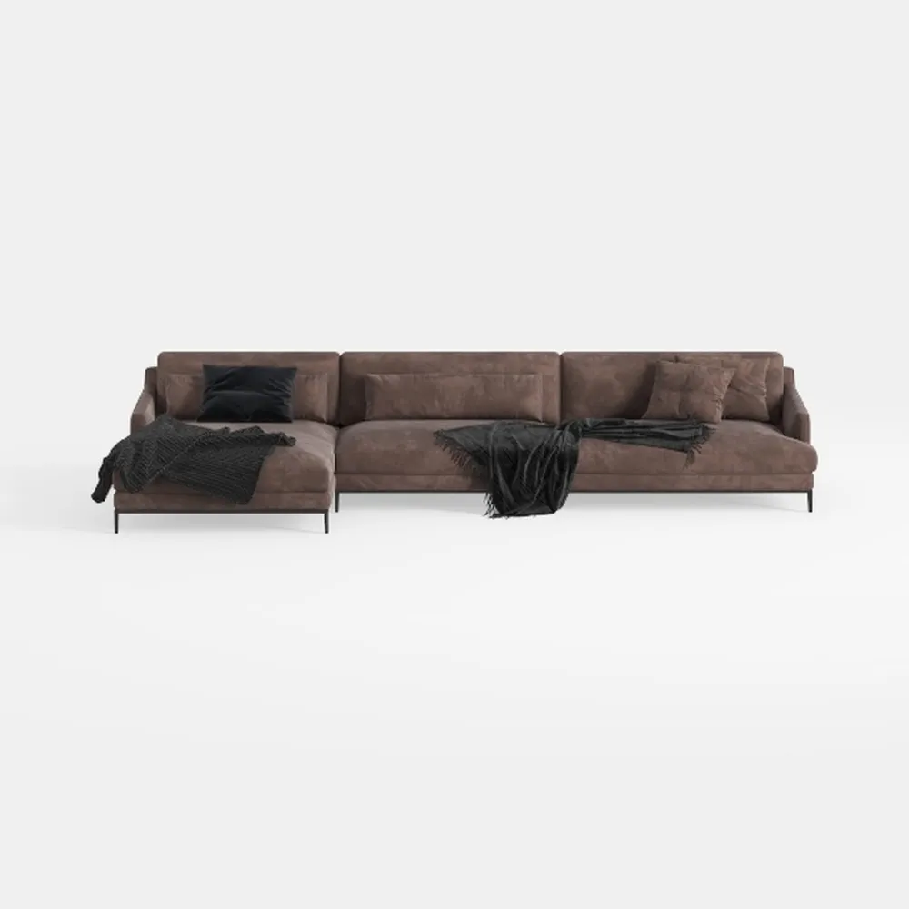 Valletta Italian Nappa Leather L-Shaped Sectional