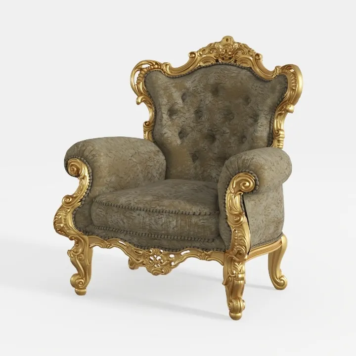 36 x 28 x 42 Inches, Antique Style Ornate Gold and