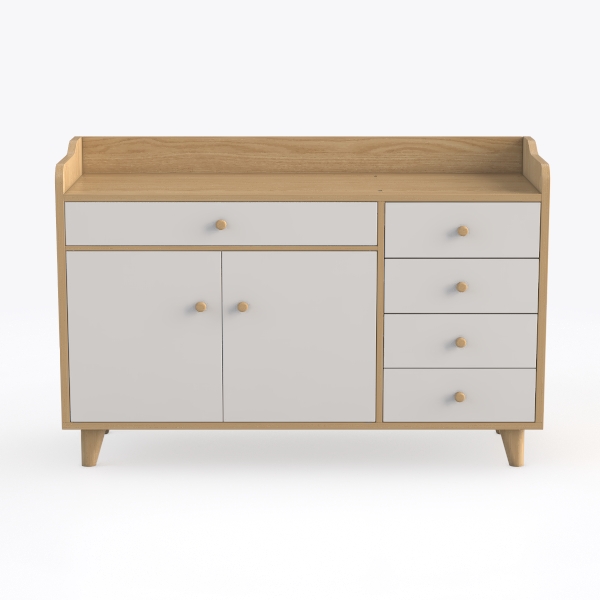 Brown and White 6-Drawer 20.7 in. Dresser