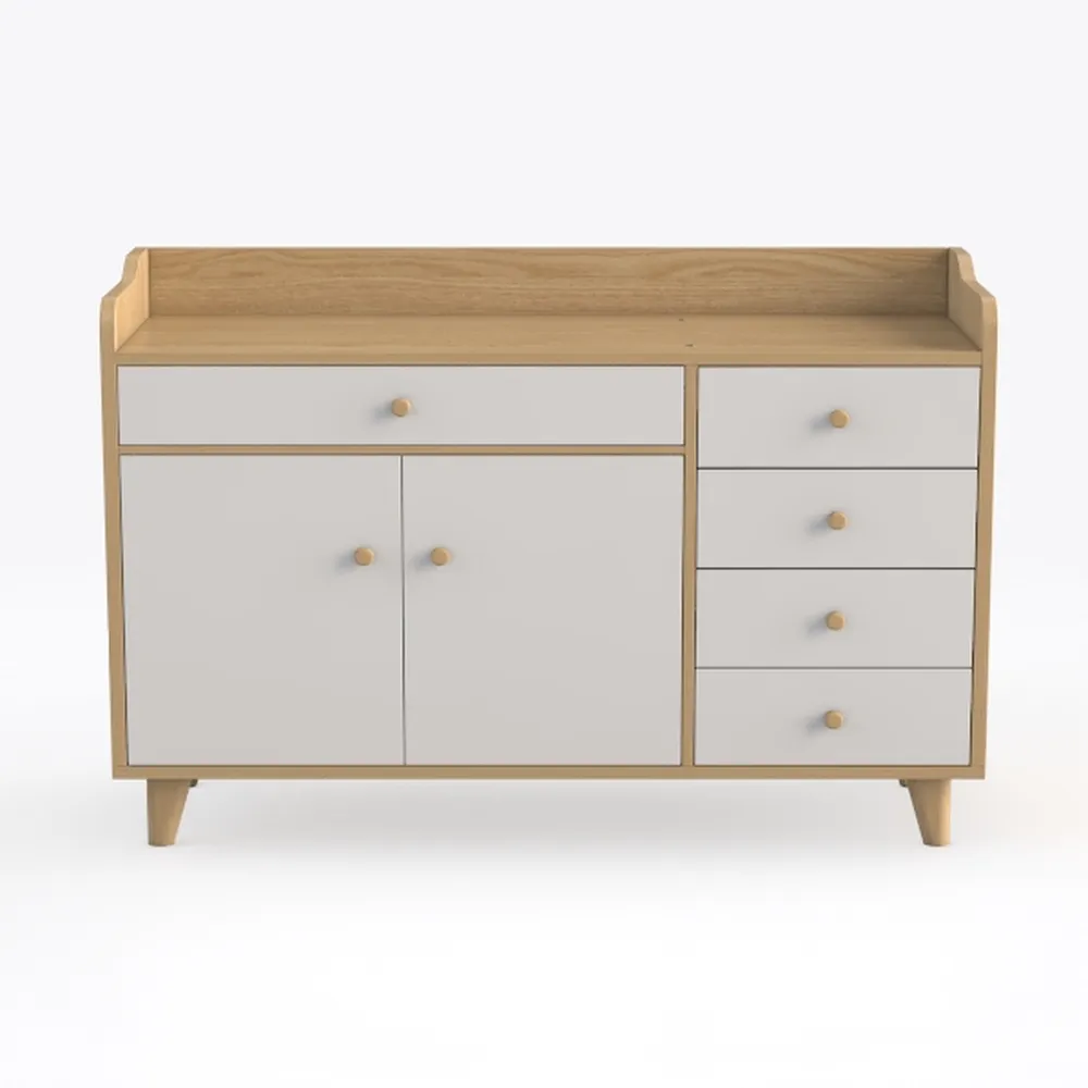 Brown and White 6-Drawer 20.7 in. Dresser