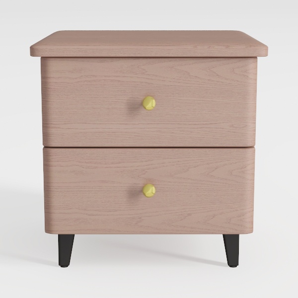 Farmhouse Wooden Nightstand with 2-Drawers Bed