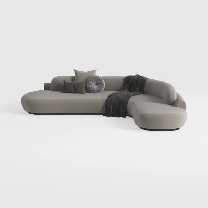 91IN Sectional Couch - Modern Curved Sectional