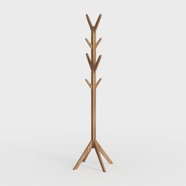 Pipishell Coat Rack, Solid Wood Coat Stand Tree