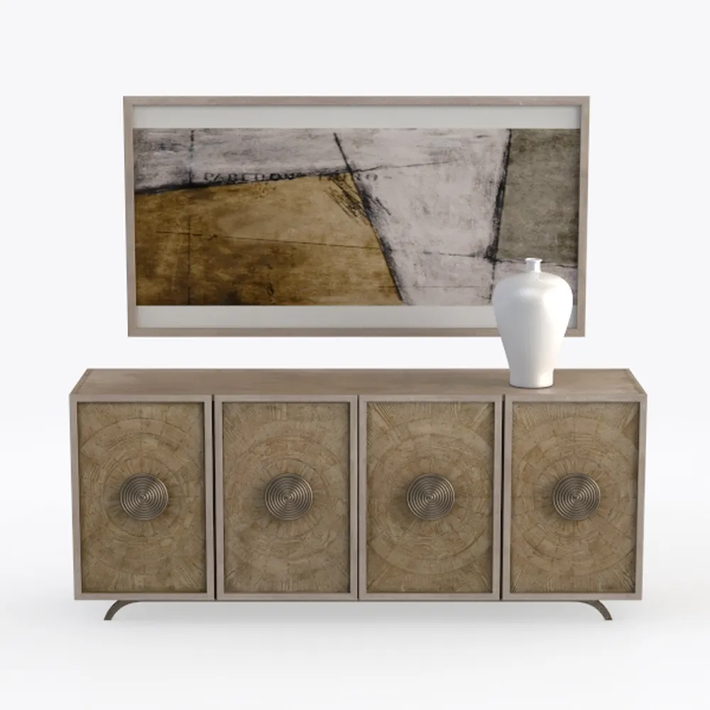 Millies Accent Cabinet with 4 Carved Doors