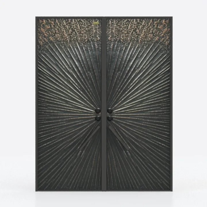 Industrial Vintage Metal Double Front Entry Door 3D Model