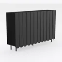 Merax Modern Wood Buffet Sideboard with 3 Wave Right 45 Degree View