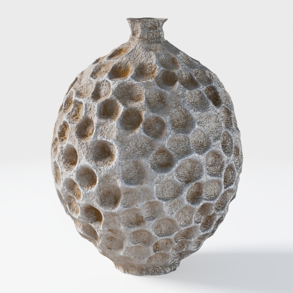 SIDUCAL Ceramic Rustic Vase, Whitewashed Terra