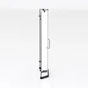 Modern Glass Metal Framed Shower Door 3D Model Right 45 Degree View