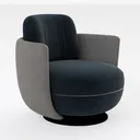 KEIKI Velvet 360° Swivel Barrel Chair with Right 45 Degree View