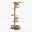 Bookshelf with Lights - 63" Tall Unique Left 45 Degree View