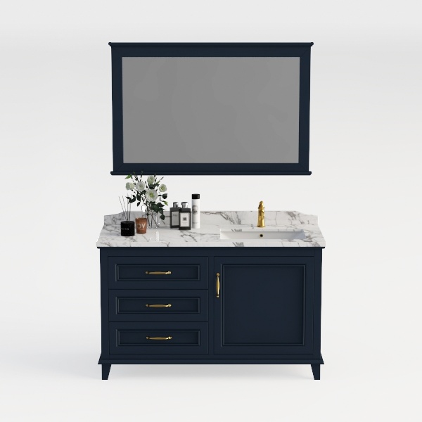 Marlena 42" Single Vanity with optional Quartz or Carrara Marble Counter - Dark Blue