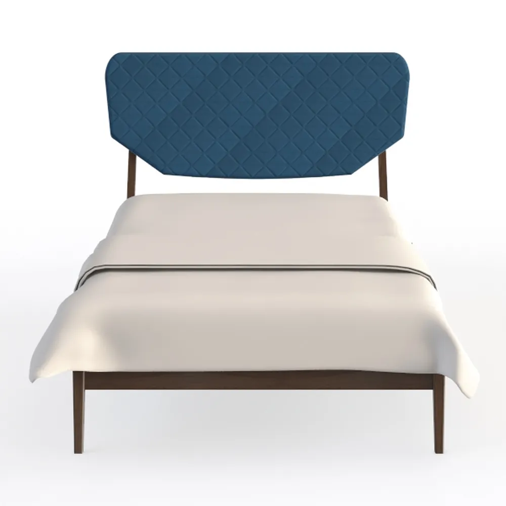 BOWERY HILL Modern Full Size Royal Blue Velvet Uph