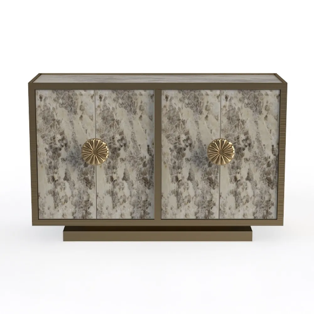Accent Cabinet with 4 Carved Floral Doors