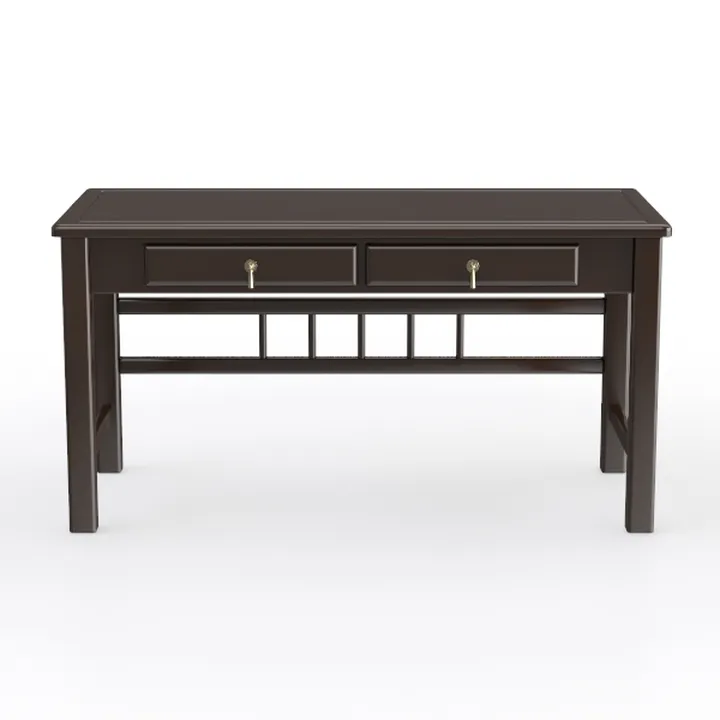 Traditional Solid Wood Two Drawer Console Table 3D Model