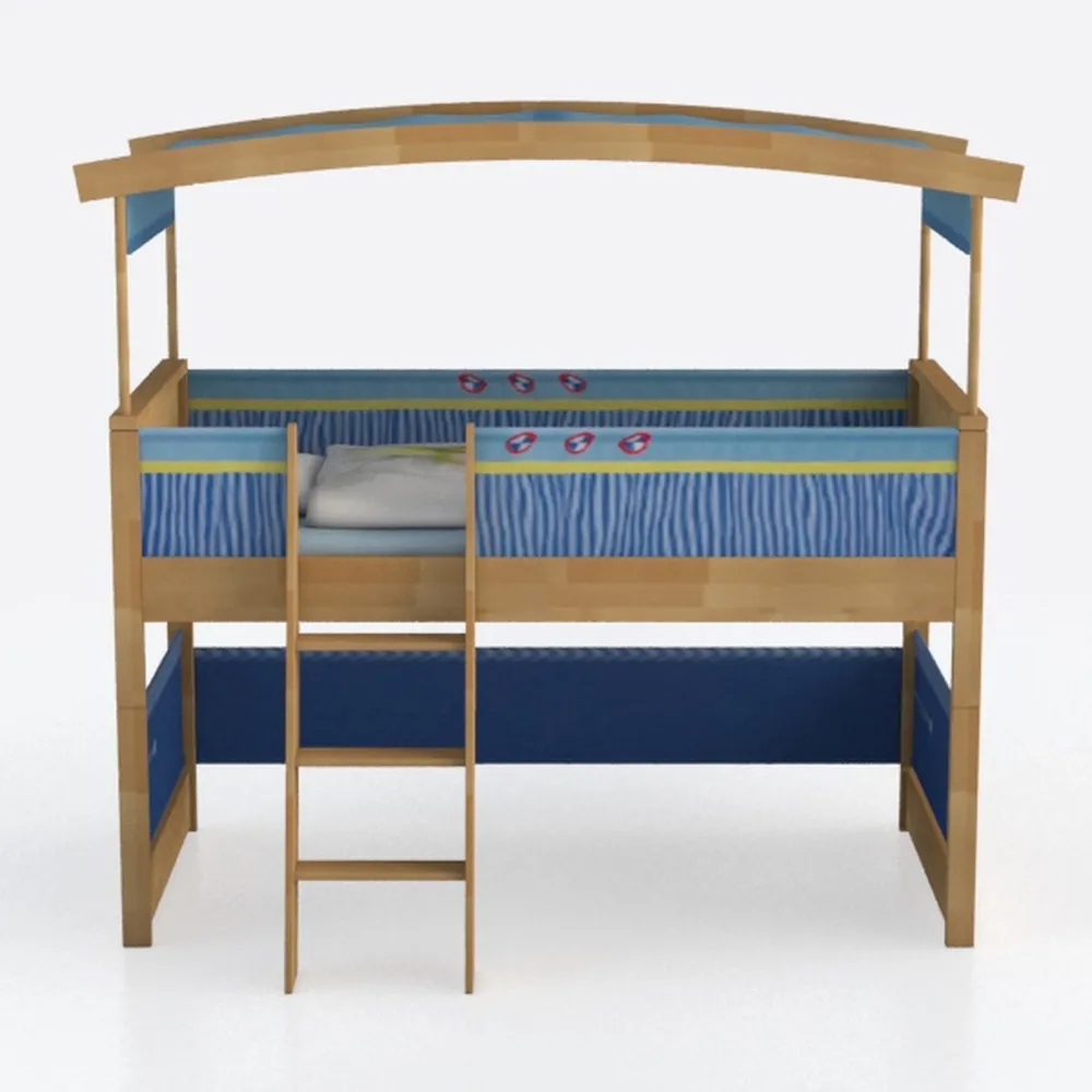 White Oak Twin Over Twin House Bunk Bed, Rubber Wo