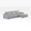 Minimalist White Fabric L Shape Sectional Sofa 3D Model Right 45 Degree View