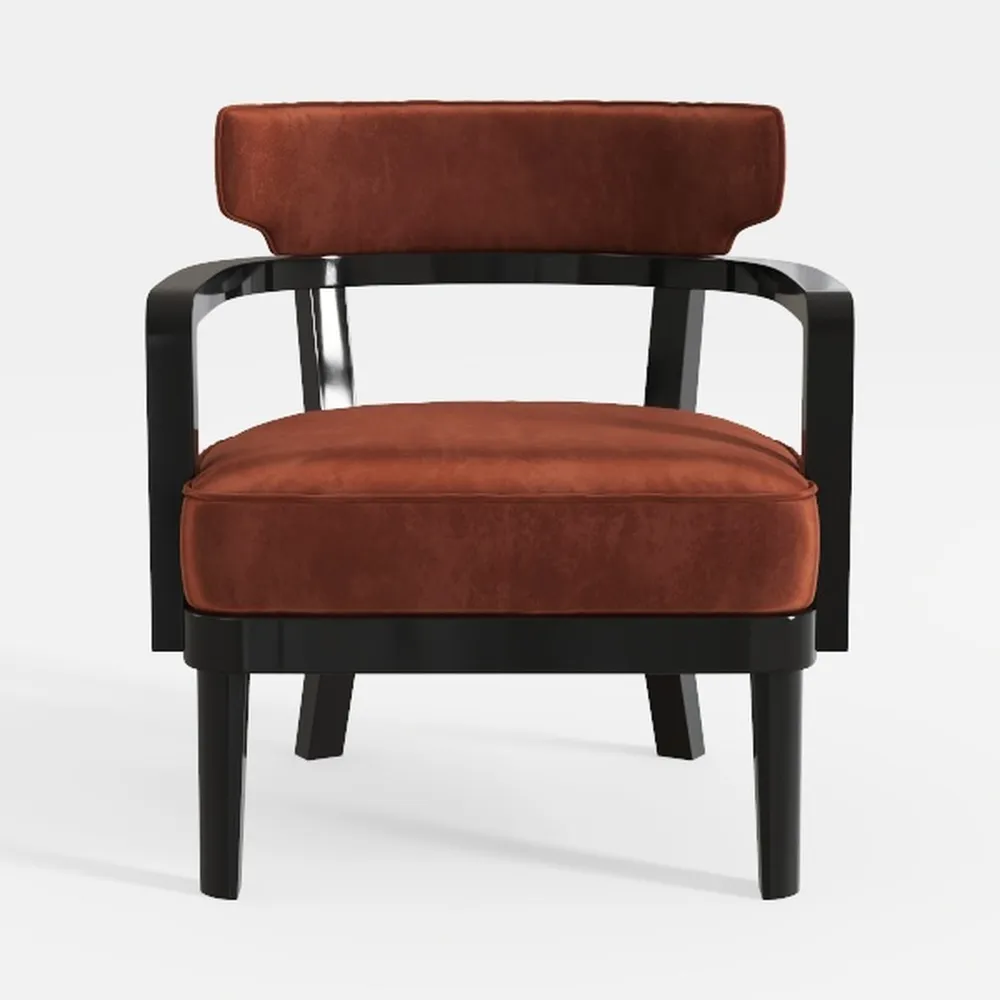 Modern Barrel Accent Chair, Chenille Fabric