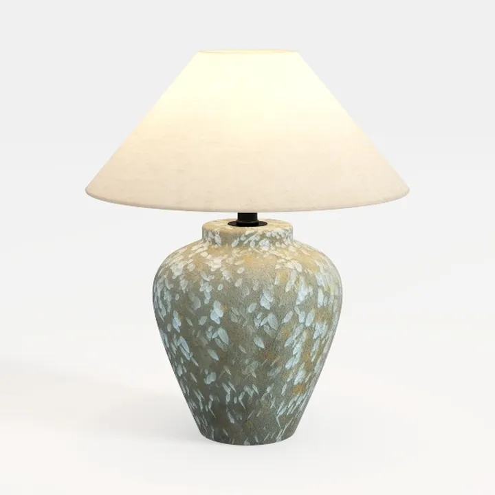 Rustic Ceramic Fabric Table Lamp 3D Model