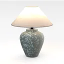 Rustic Ceramic Fabric Table Lamp 3D Model Right 45 Degree View
