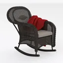 MEDIMALL Outdoor Wicker Rocking Chair, Patio Right 45 Degree View