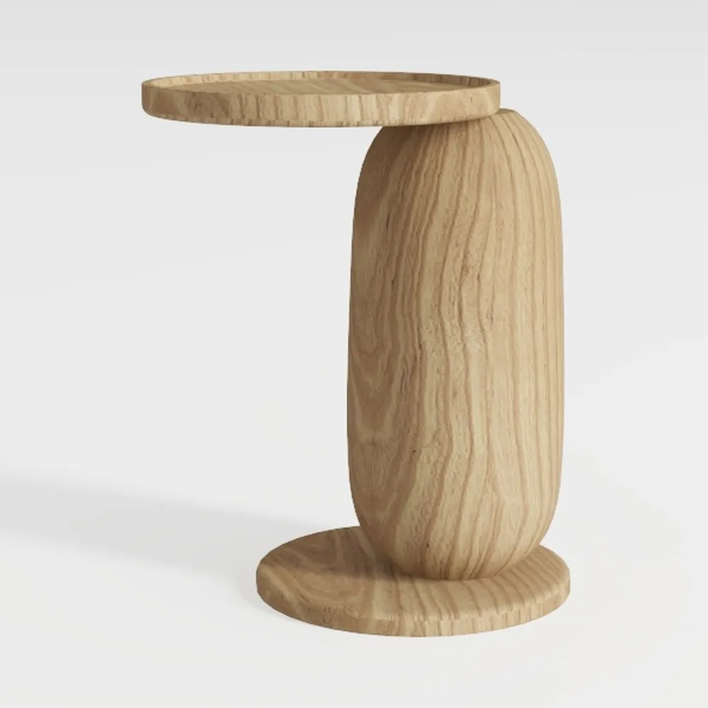 C Shaped End Table for Couch Small Places, Space