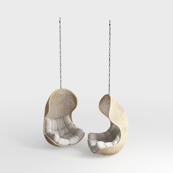 Outdoor Patio Wood Rattan Egg Porch Swing Chair Ha