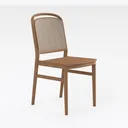 VINGLI Sage Green Woven Wooden Dining Chairs Set Right 45 Degree View
