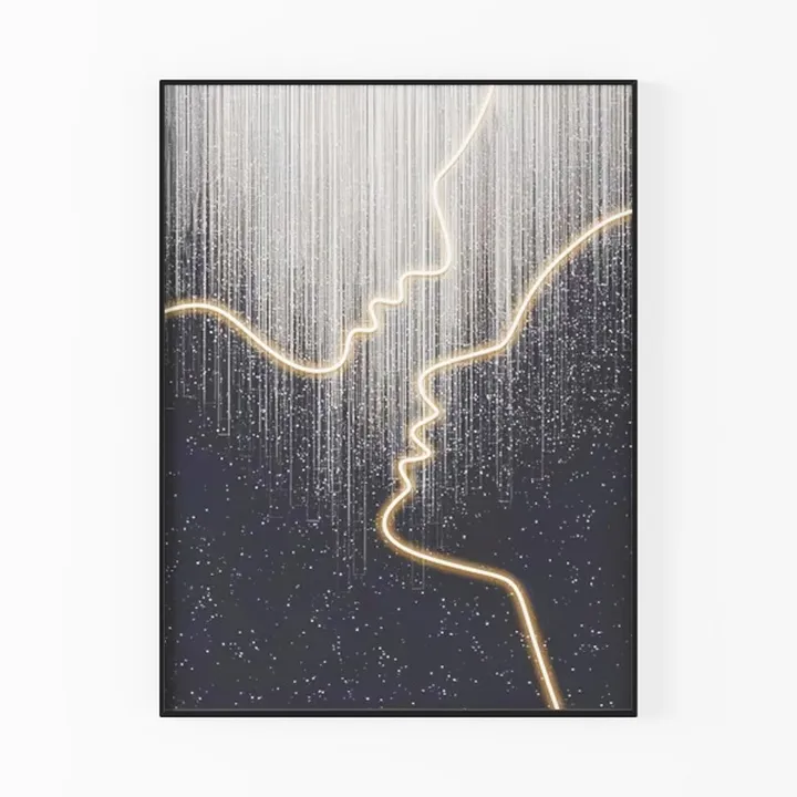 Modern Minimalist Romantic Neon Line Wall Art Decor 3D Model